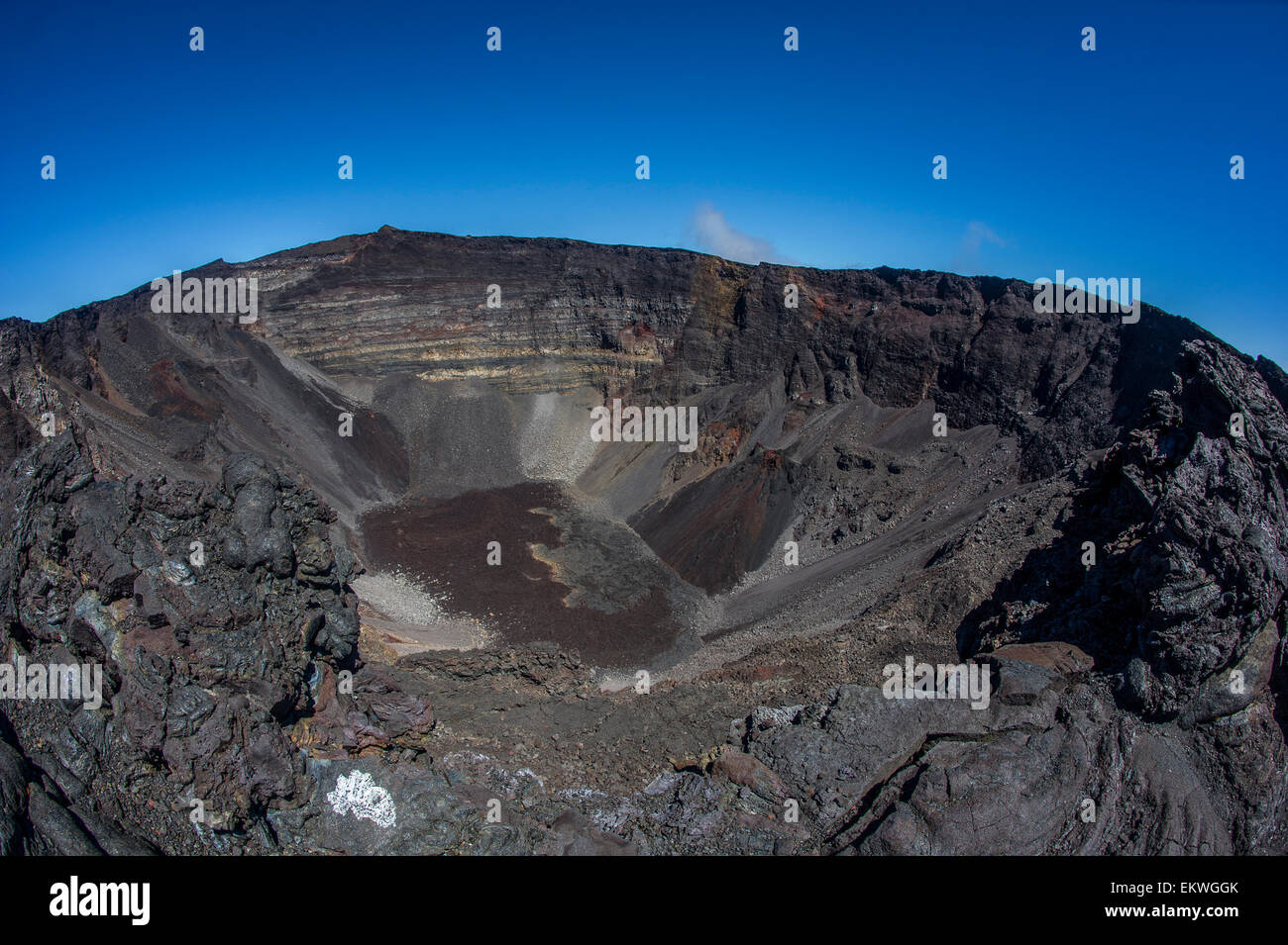 Inside The Crater Of The Piton De La Fournaise A Shield Volcano On The Eastern Side Of Reunion Island In The Indian Ocean Stock Photo Alamy