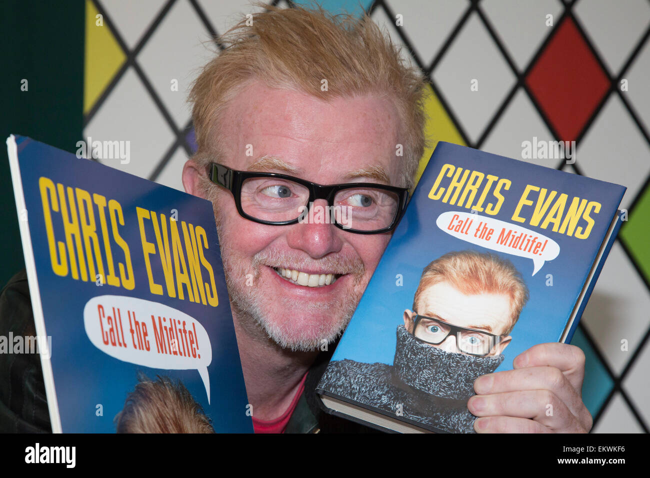 London, UK. 14 April 2015. Chris Evans opens The Club at The Ivy and introduces his new book "Call the Midlife".  The London Book Fair 2015 opens at Olympia and runs until 16 April 2015. Credit:  Nick Savage/Alamy Live News Stock Photo