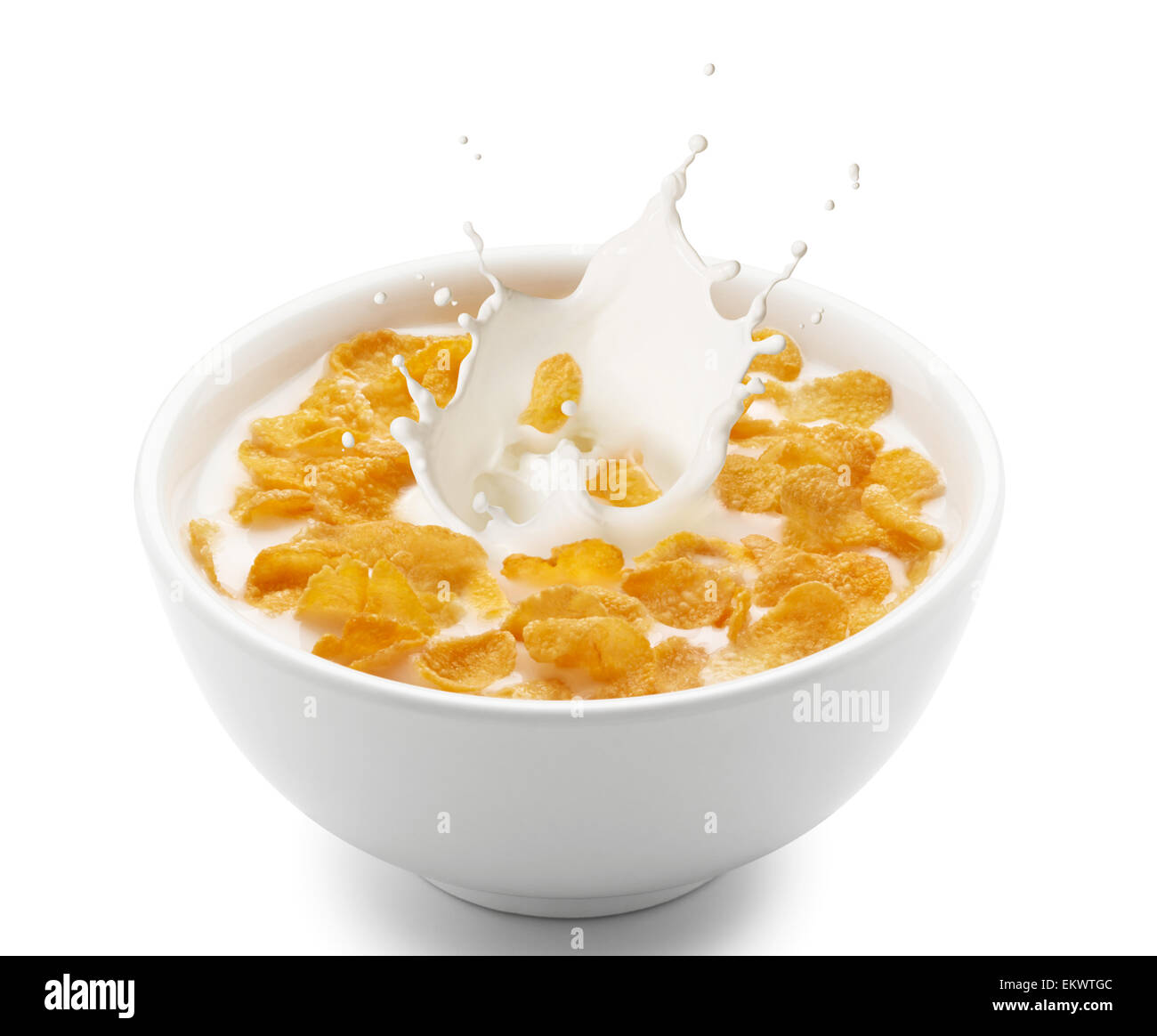 Cereal Bowl With Milk Splashing