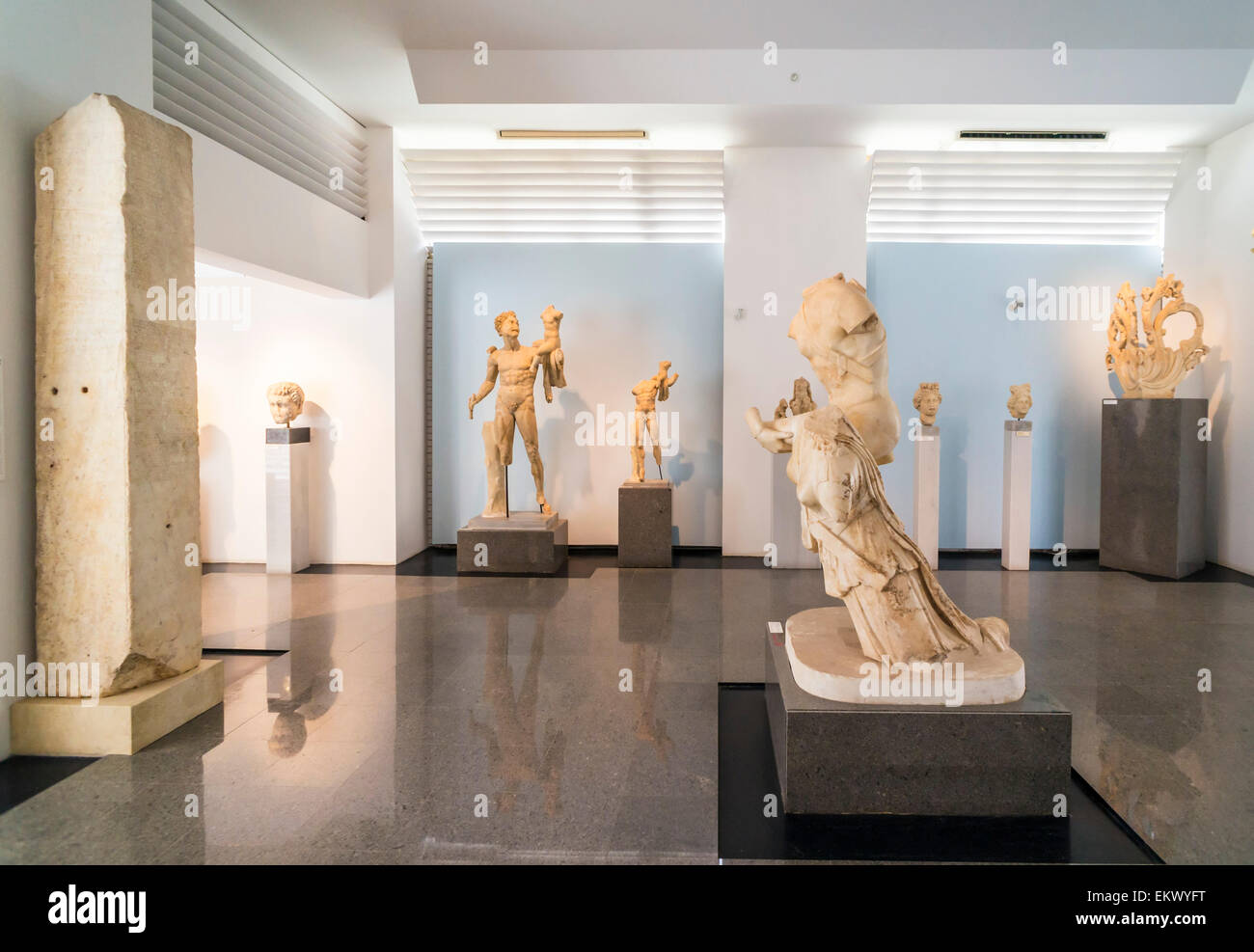 Marble sculptures and statues, Aphrodisias Museum Interior, Aphrodisias, Anatolia, Turkey Stock Photo