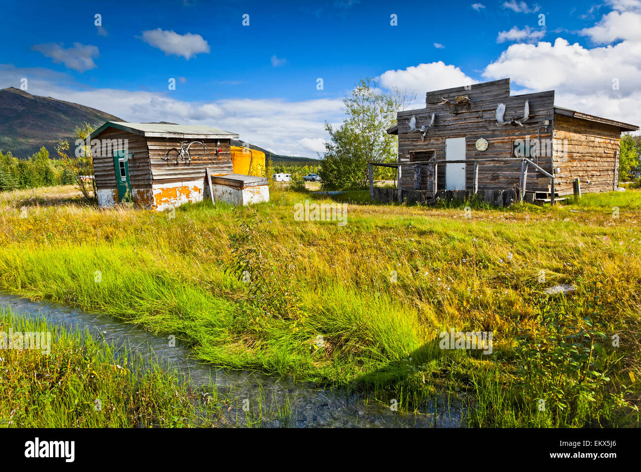 Historic mining cabins at Coldfoot Camp, Coldfoot, milepost 175 on the