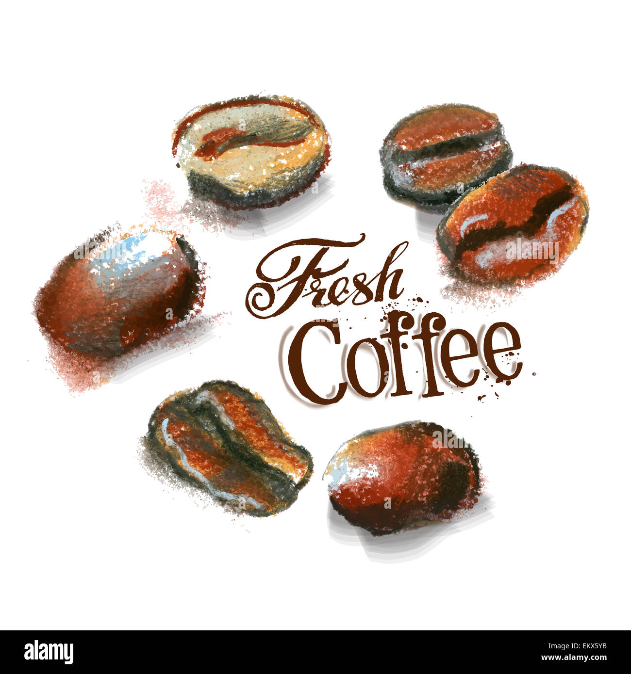 fresh coffee on a white background. vector illustration Stock Photo