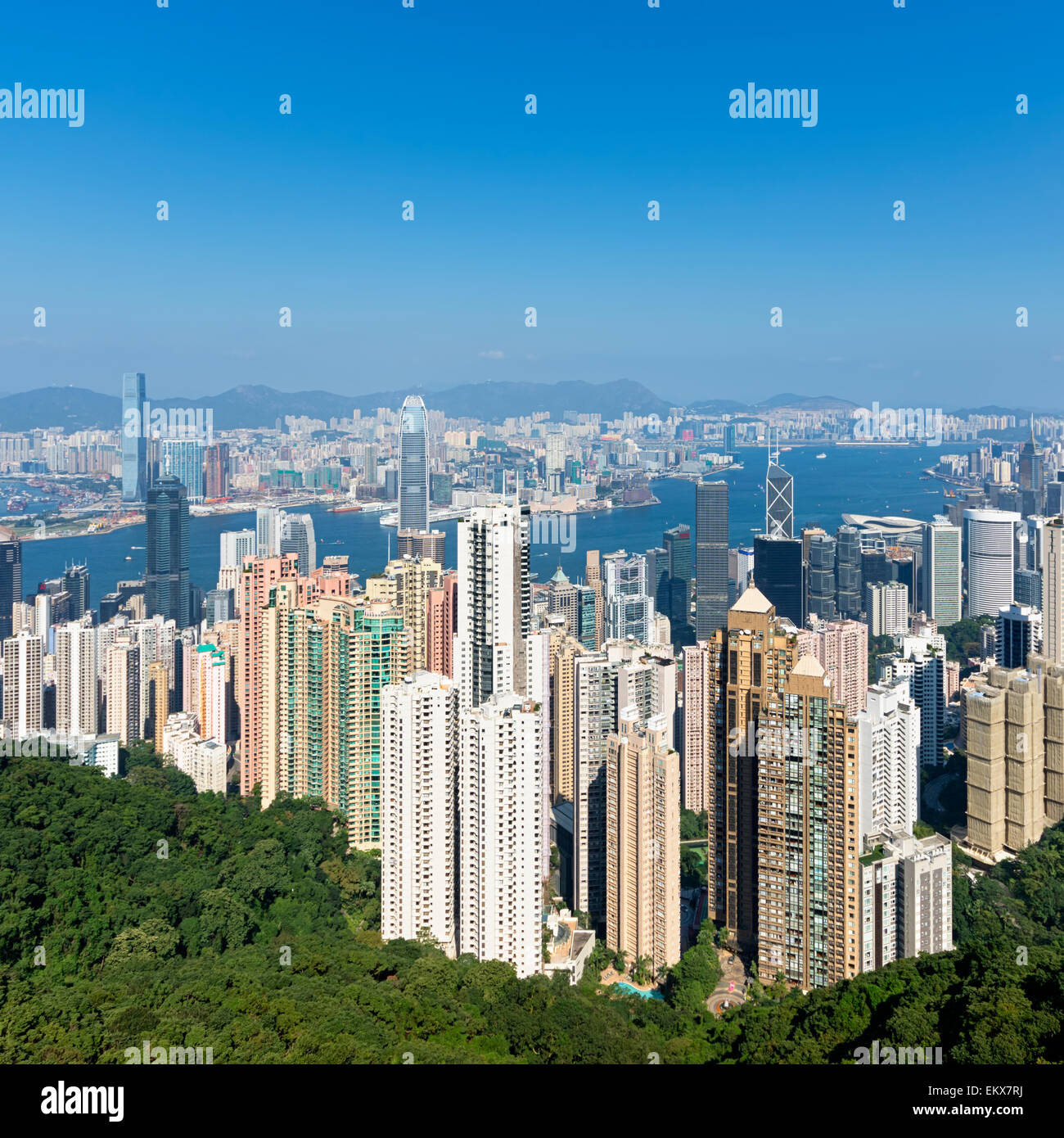 Hong Kong skyline view from the Victoria Peak Stock Photo - Alamy