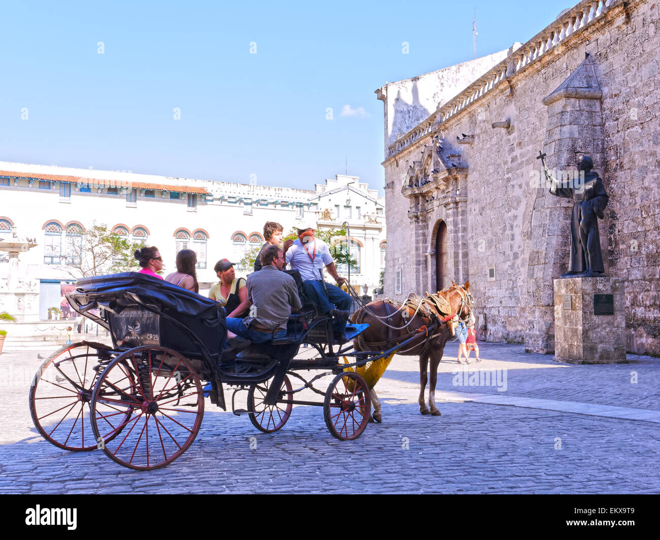 Horse and carriage tourist ride in Havana, Cuba Stock Photo