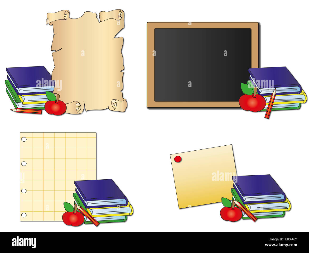 illustration of school icons for message Stock Photo