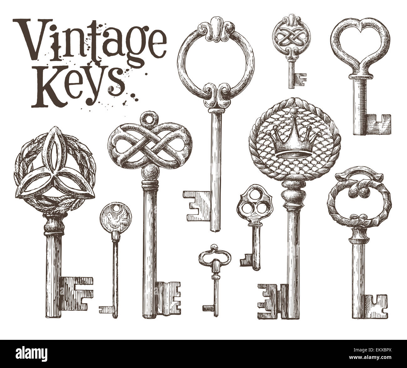 retro key vector logo design template. antiques or old thing icon. Stock Photo