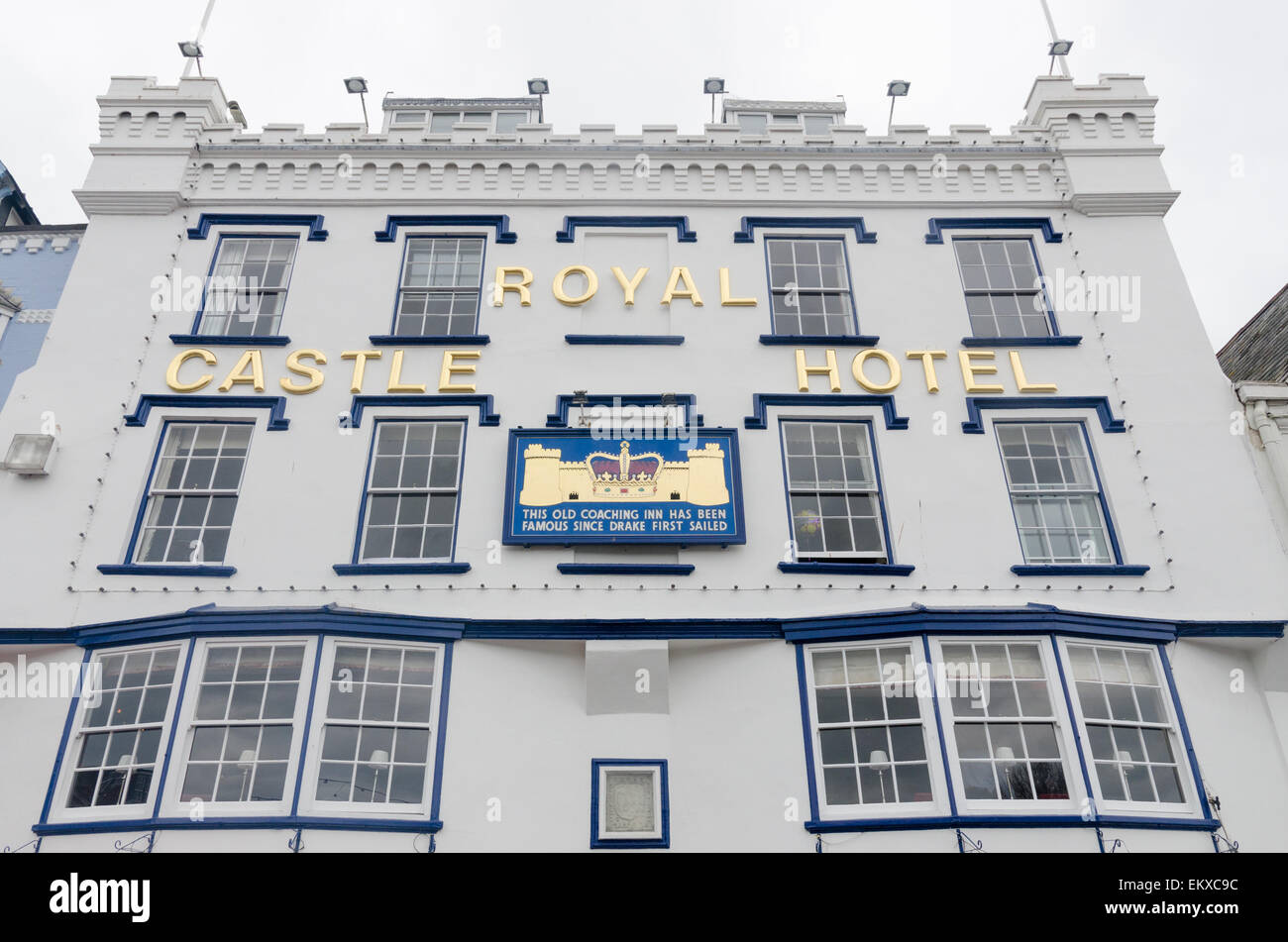 Royal Castle Hotel in the Devon coastal town of Dartmouth Stock Photo