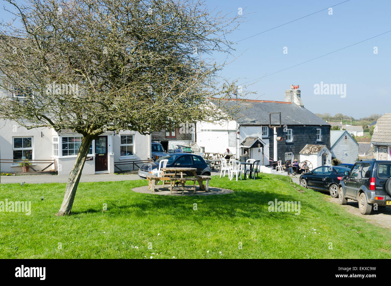 The village green in the South Devon village of East Prawle Stock Photo