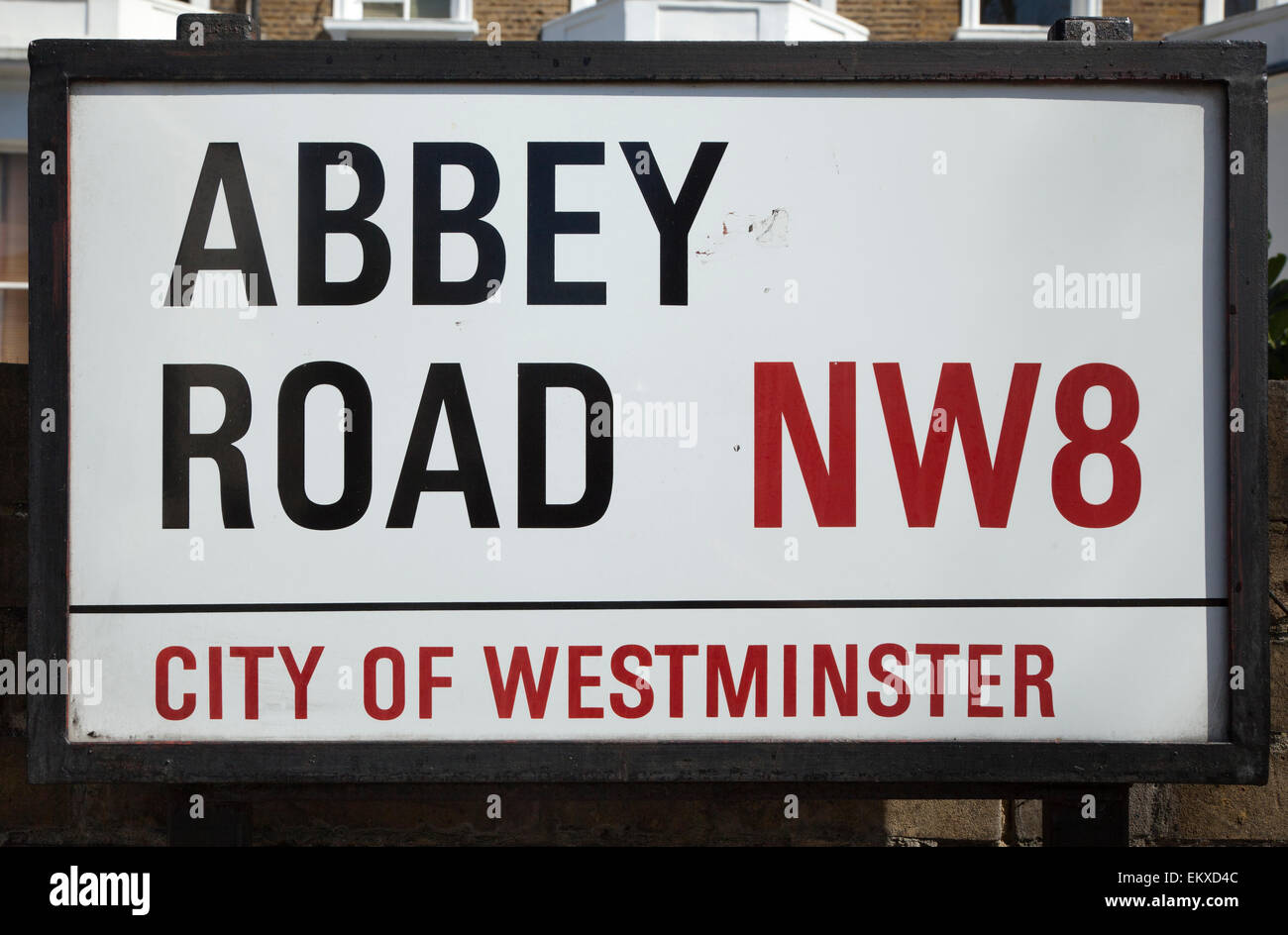 Abbey road street sign, close to Abbey Road Studio, London Stock Photo