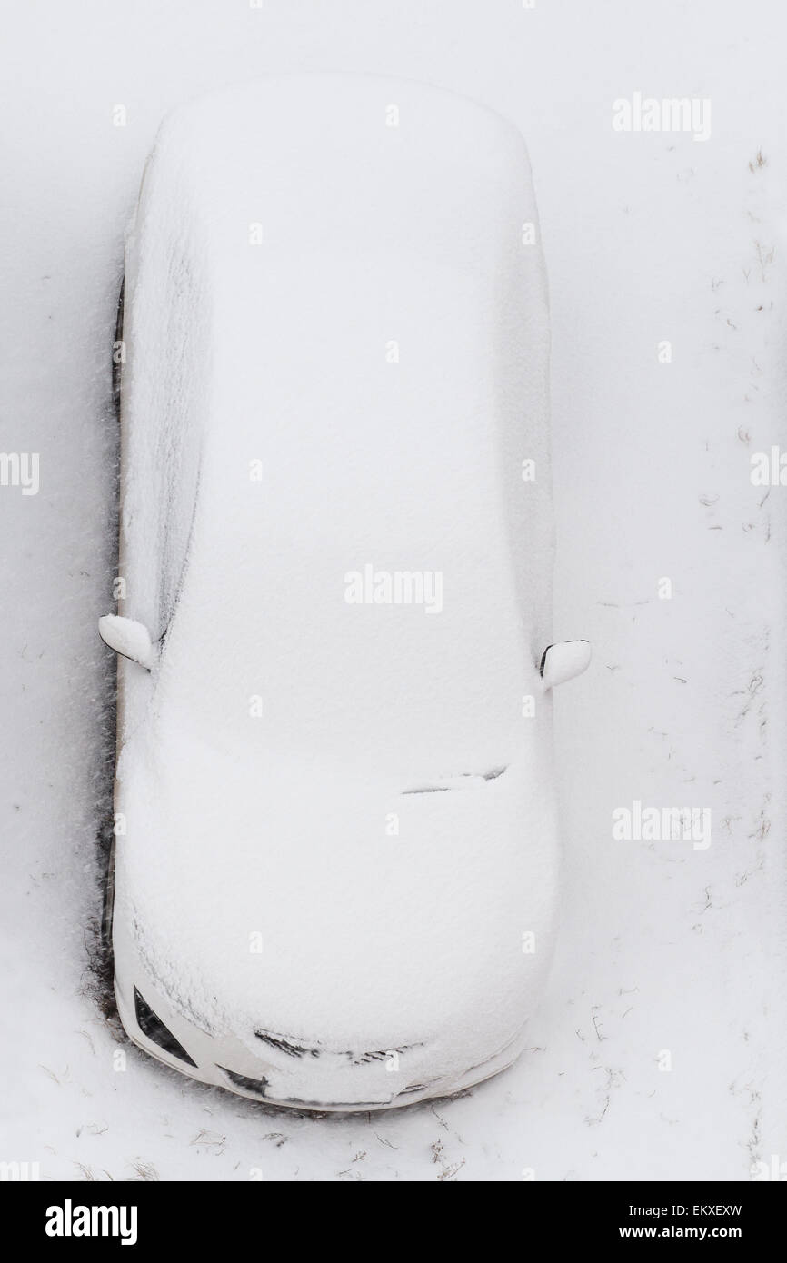 Car under the snow Stock Photo