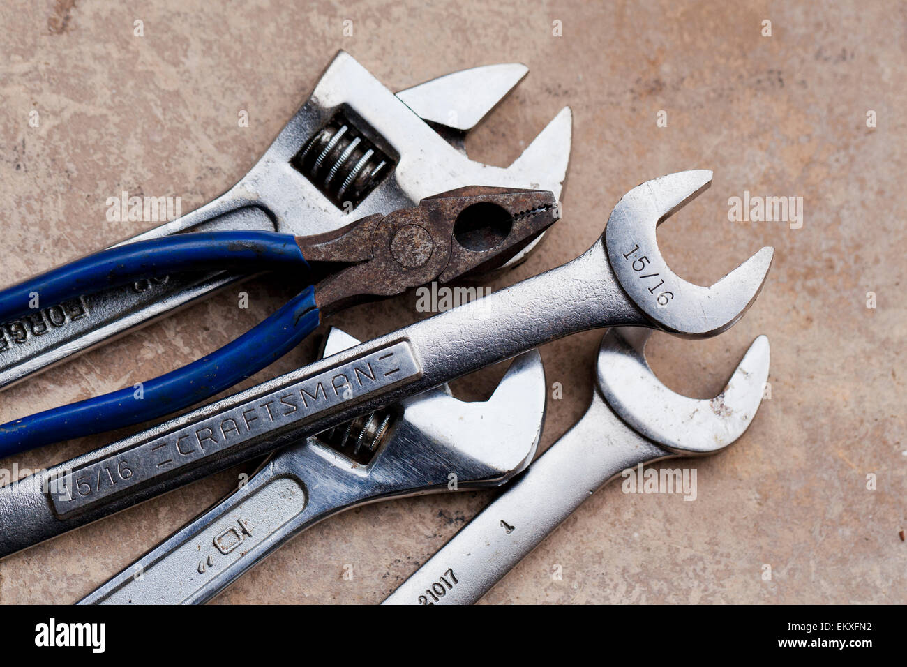 Auto repair wrenches and pliers - USA Stock Photo