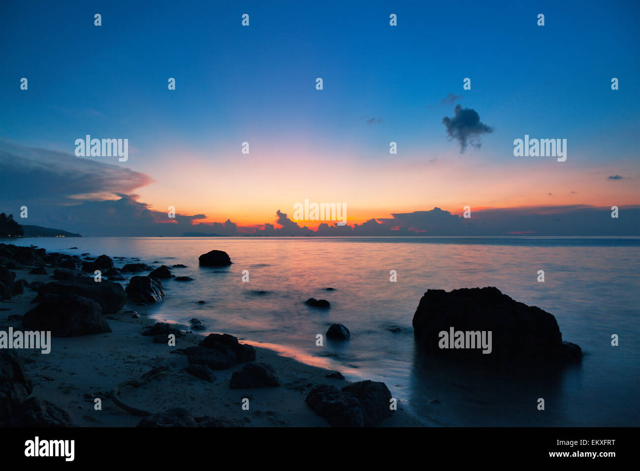 sea and beautiful sunset Stock Photo - Alamy