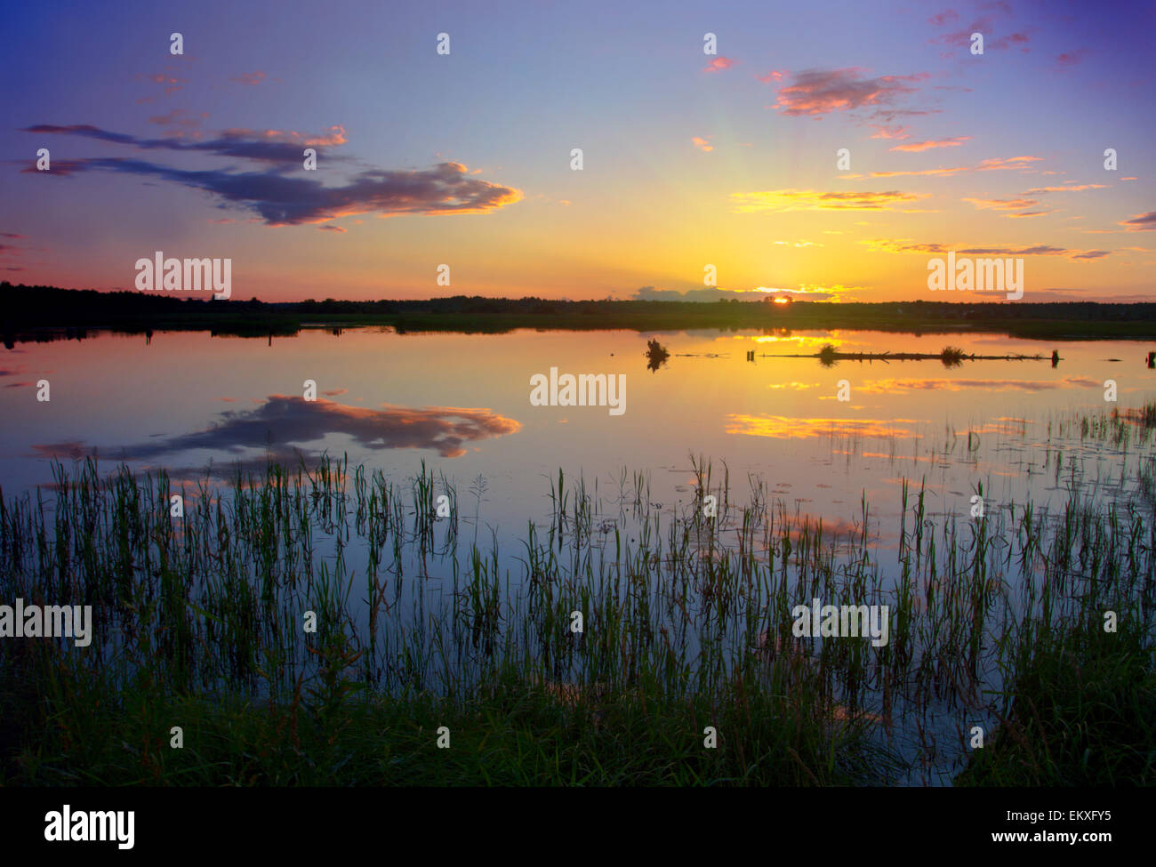 Beautiful sunset over large hi-res stock photography and images - Alamy