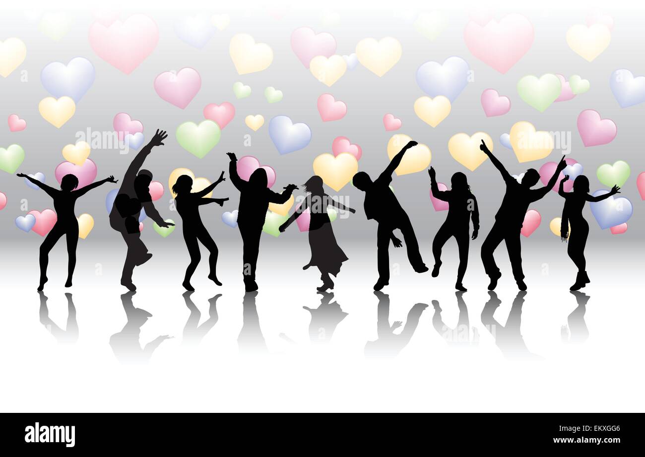 dancing women and men with background Stock Vector Image & Art - Alamy