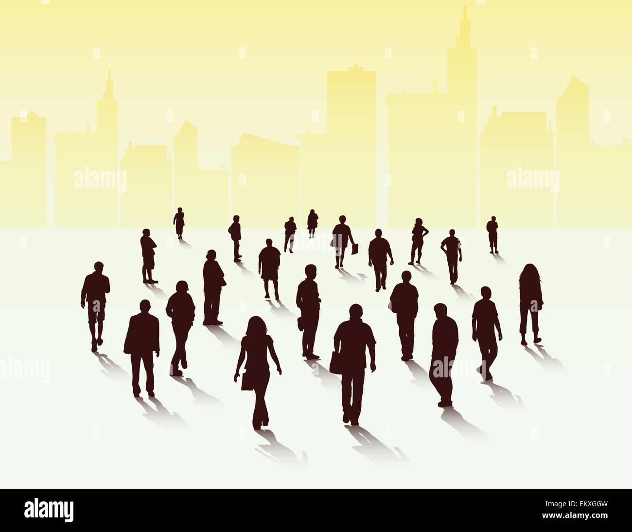 People silhouettes outdoors Stock Vector