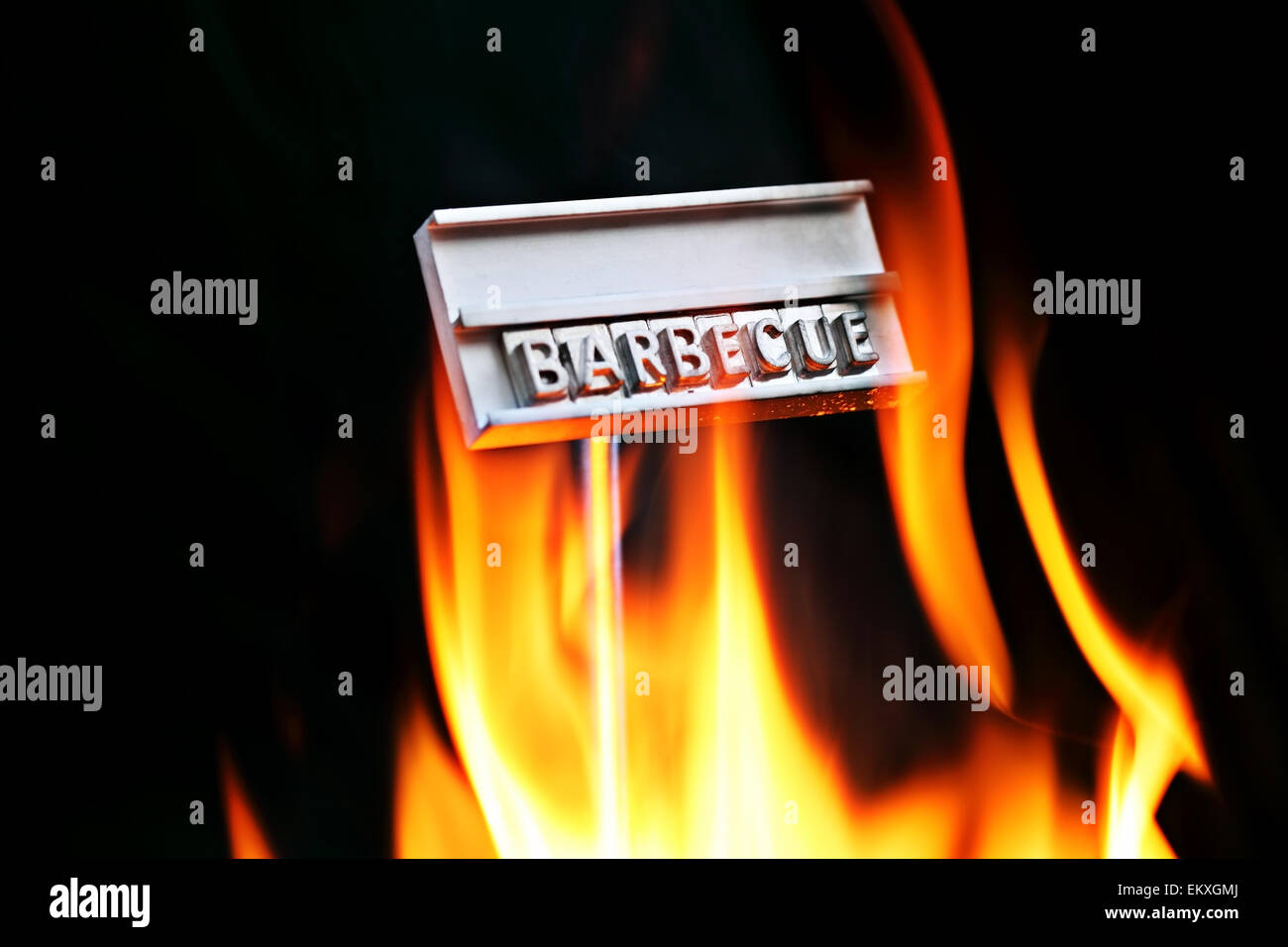 A branding iron intended to 'brand' steaks or other foods cooked on a barbecue. See description Stock Photo
