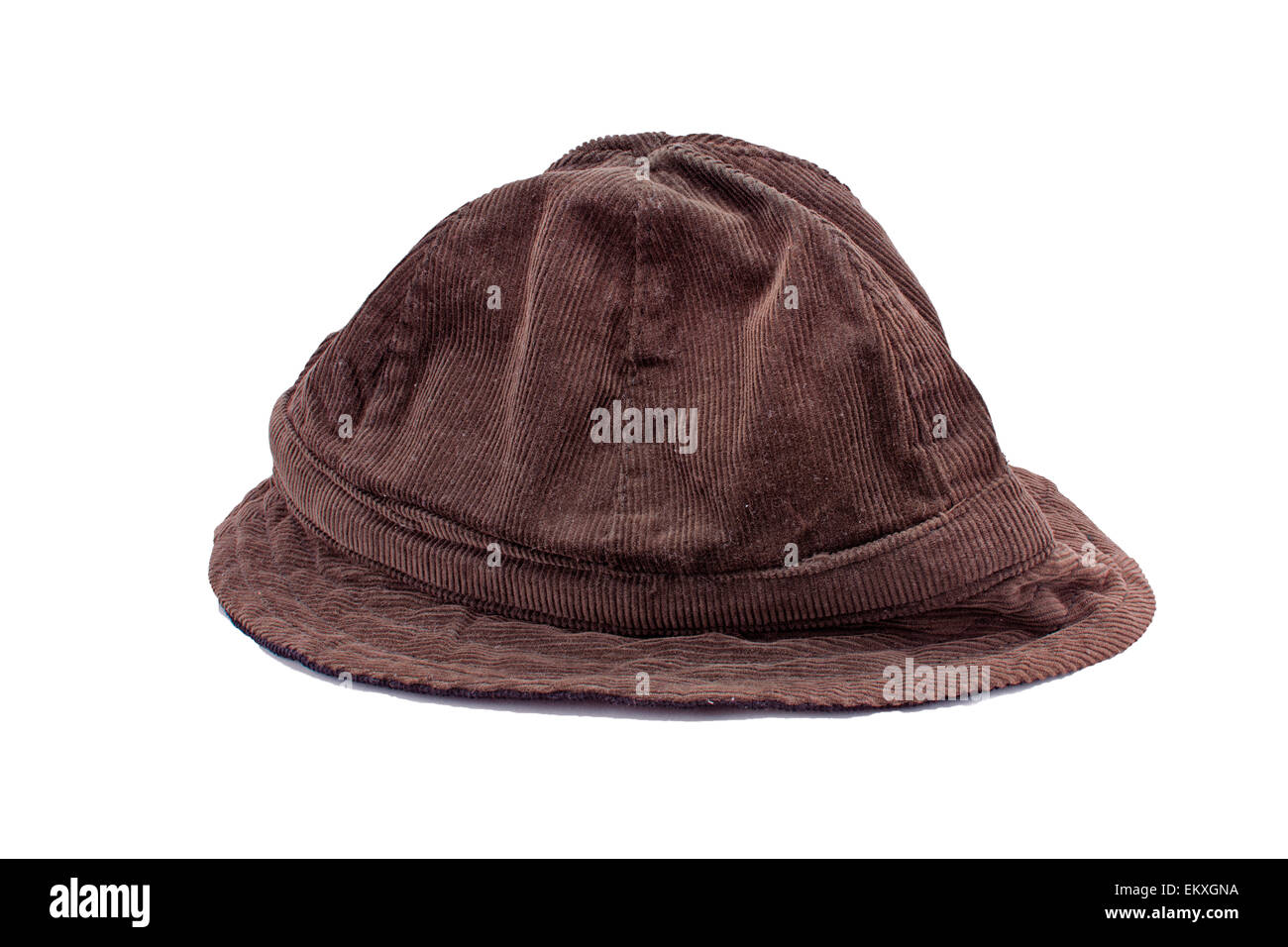Brown corduroy hat Stock Photo