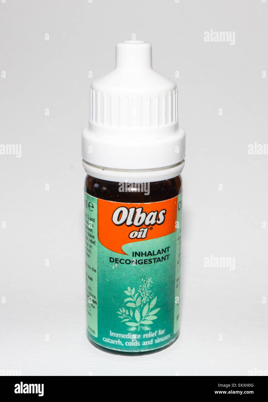 Old Olbas Oil on a plain white/gray background Stock Photo Alamy