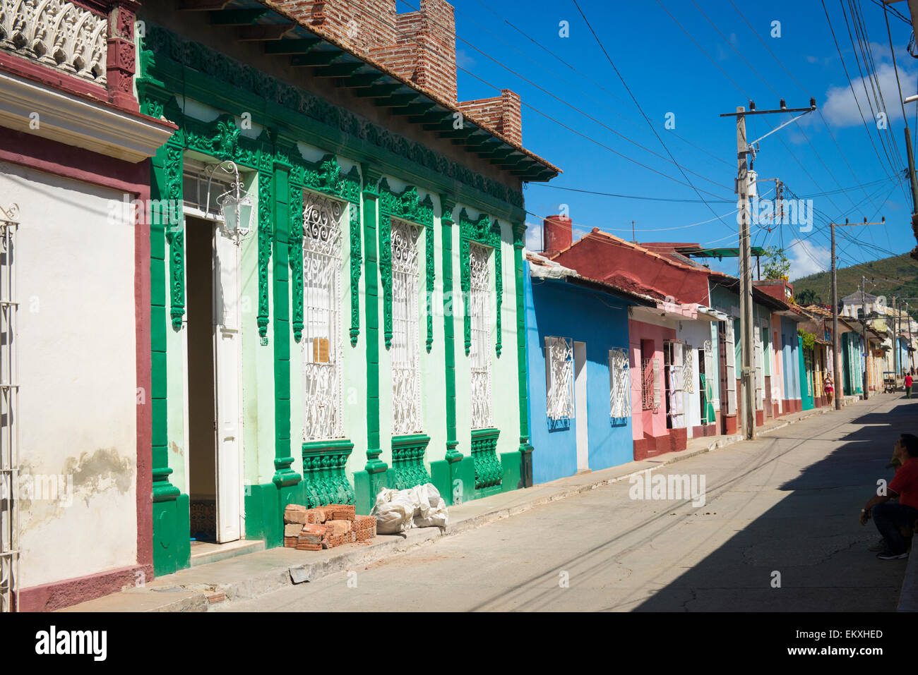 Cuba Trinidad typical cobbled cobbles cobble narrow street road ... Cuba Trinidad typical cobbled cobbles cobble narrow street road ...