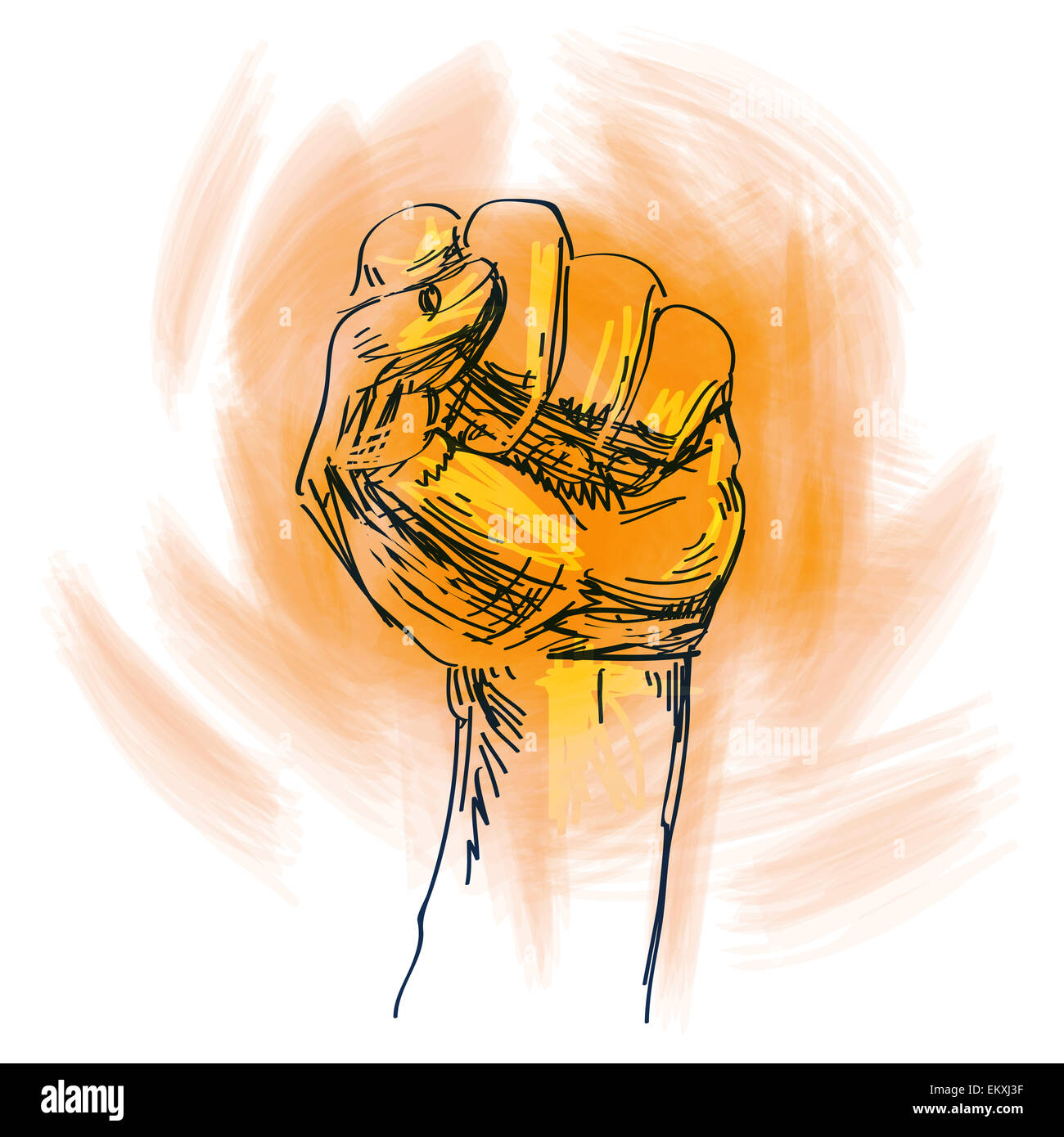 fist on a white background. sketch. vector illustration Stock Photo - Alamy