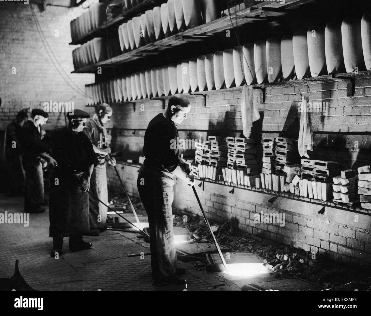 Steel workers at a fatory in Sheffield, December 1936 Stock Photo Alamy