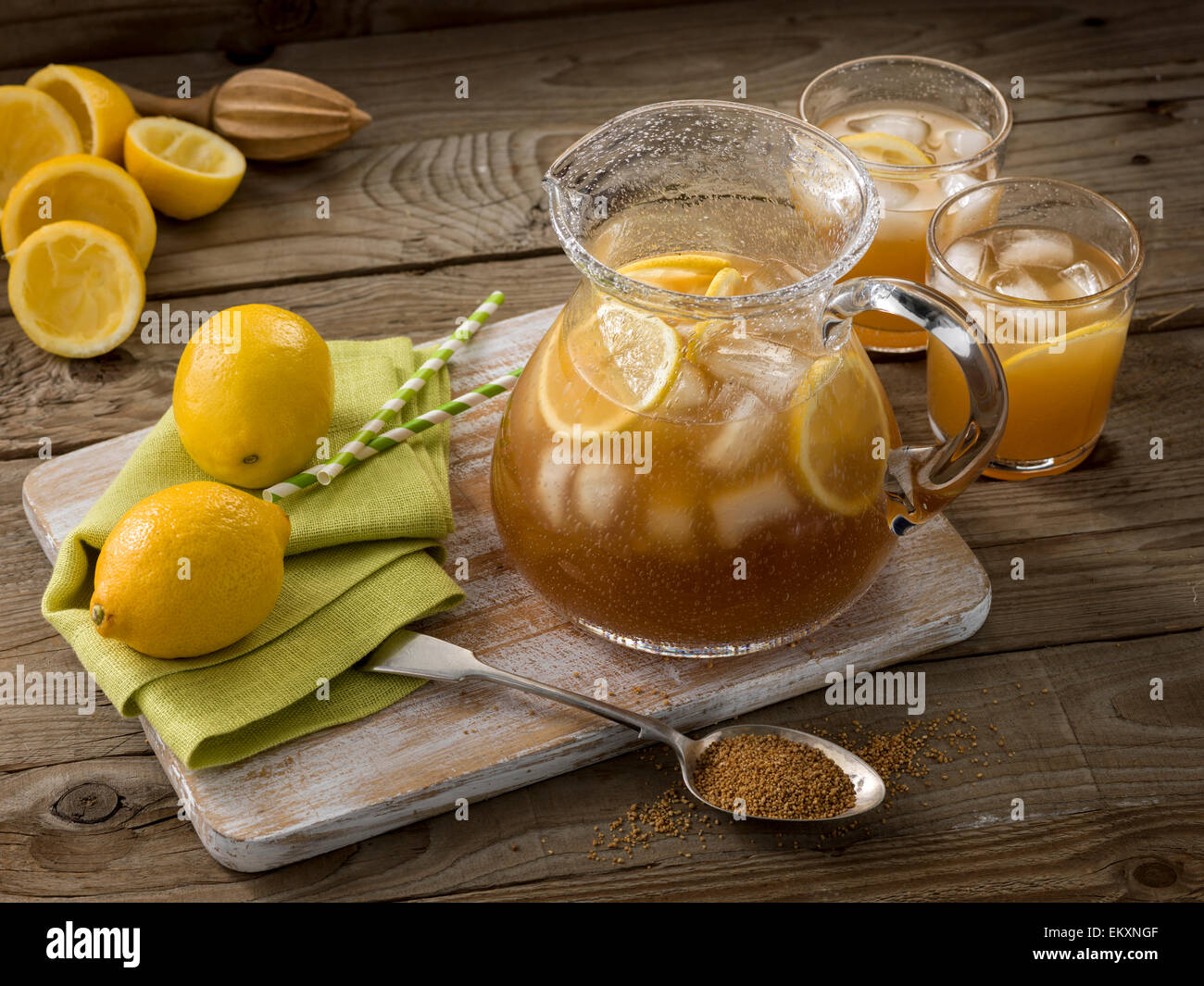 Rain forest breeze organic lemon chilled beverage Stock Photo