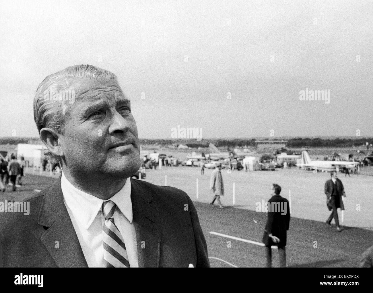 Wernher Von Braun the former German rocket scientist who is credited with the invention of the V2 rocket used to bombard London in the last year of the war. Who also created the Saturn V rocket that carried the American astronauts to the moon is seen here Stock Photo