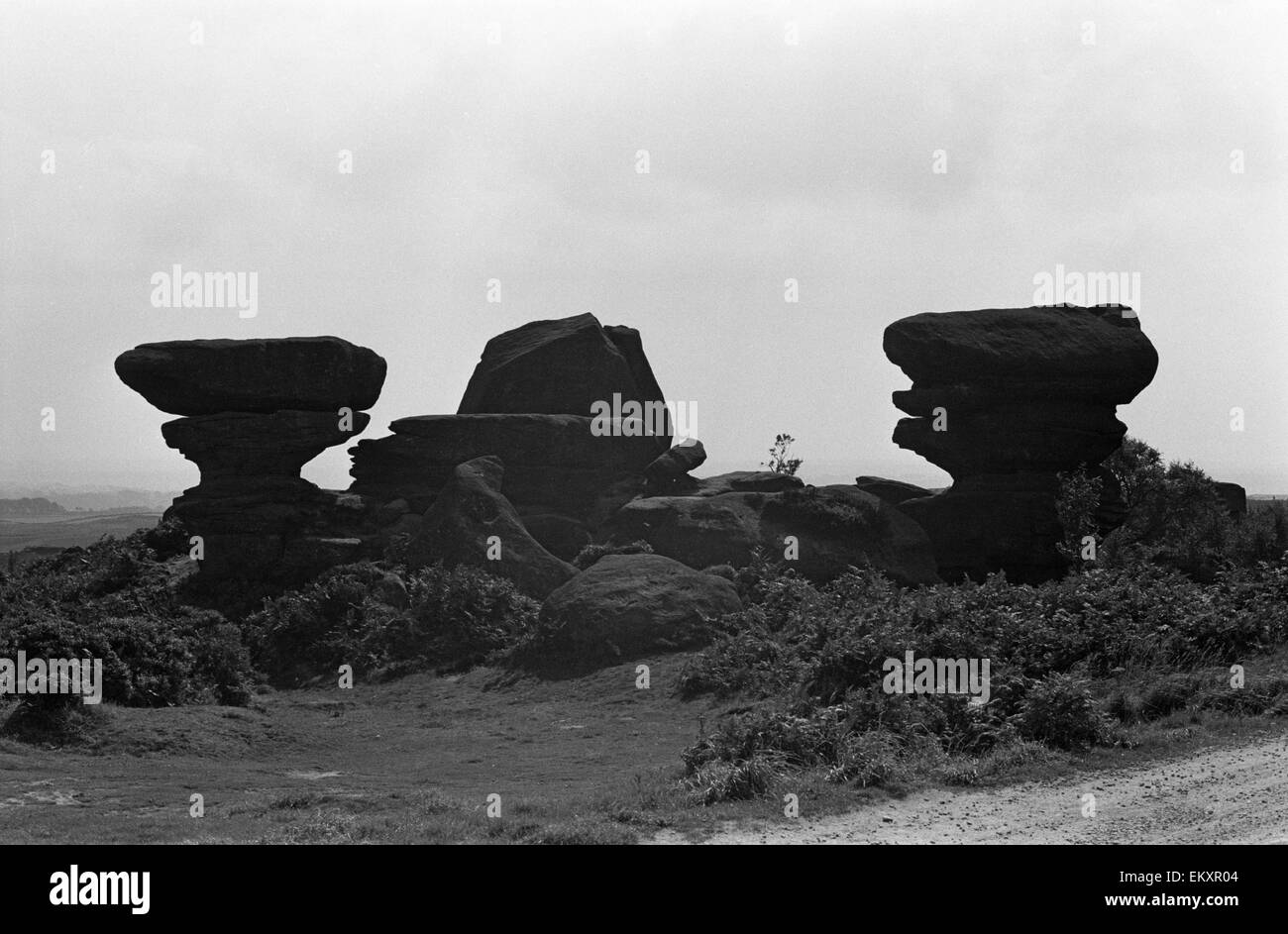 Brimham Rocks, Brimham Moor, North Yorkshire. September 1971. Stock Photo