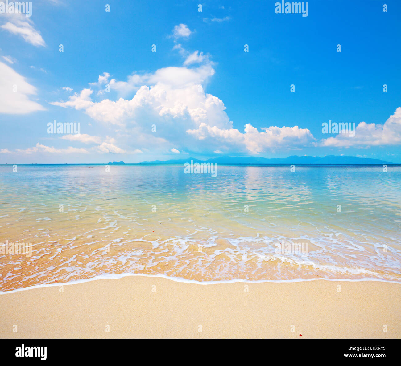 beach of koh Samui and tropical sea Stock Photo