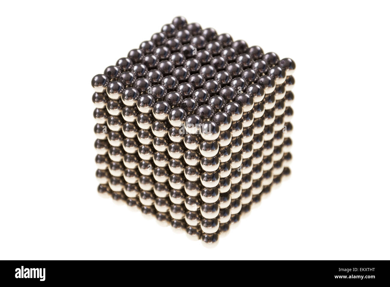 Cube made of  magnetic beads Stock Photo