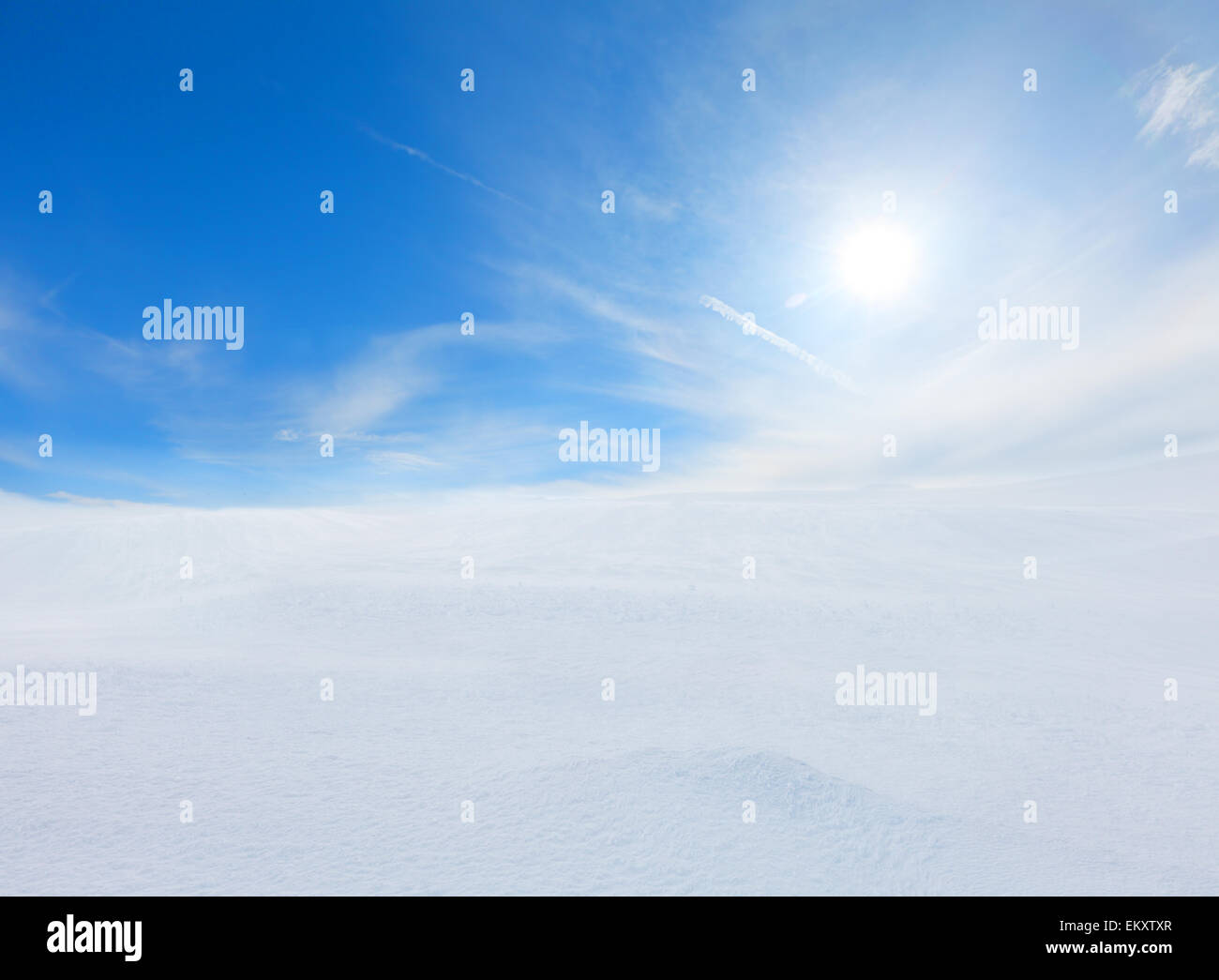snow mountain and blue sky Stock Photo