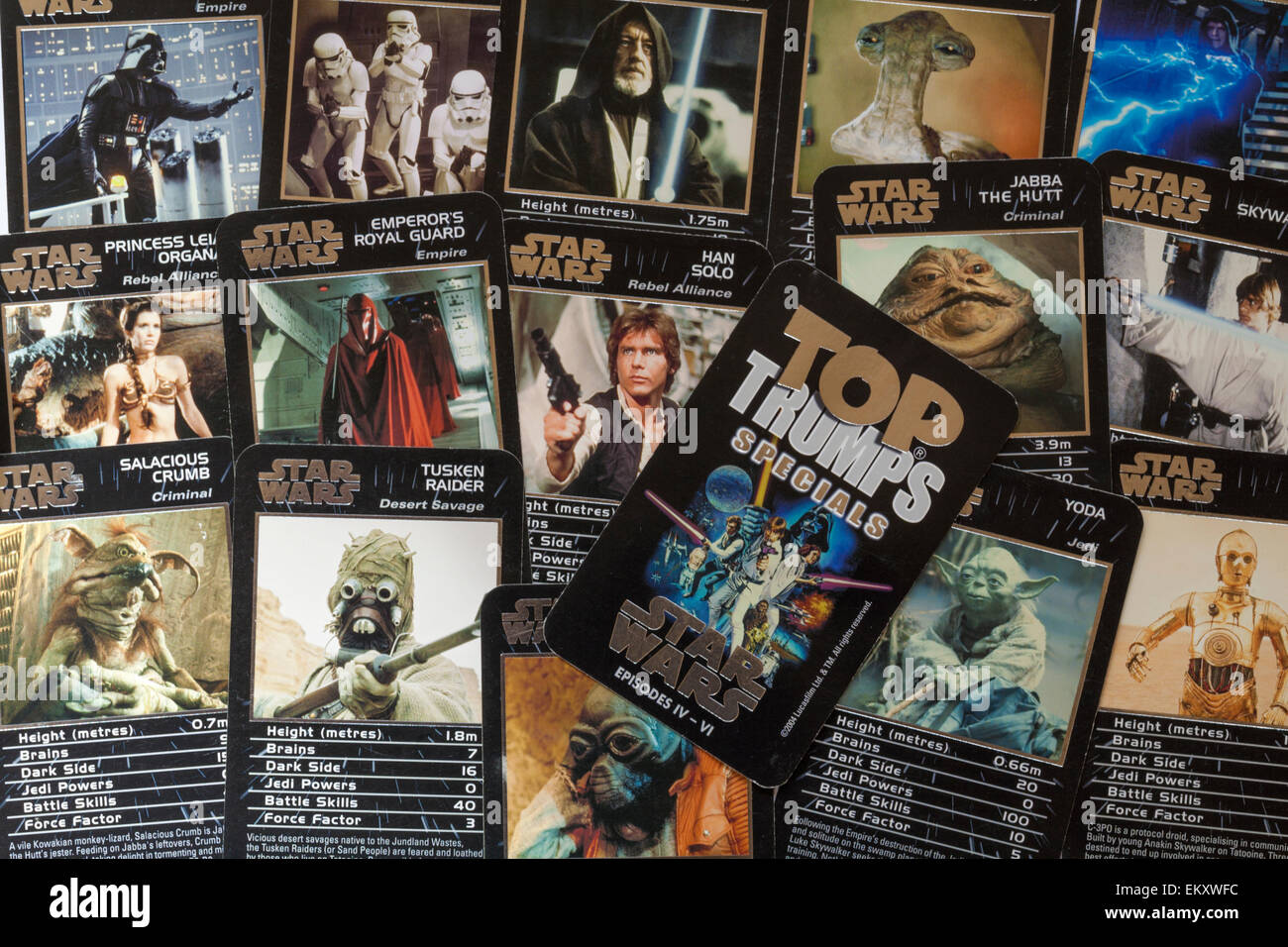 Top Trumps Specials cards Star Wars Stock Photo