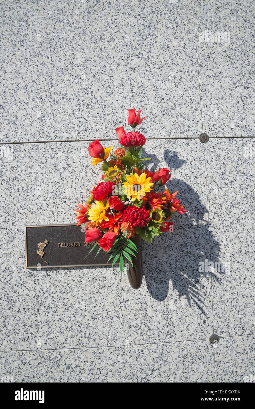 Columbarium at Grandview Memorial Park in Clinton North Carolina Stock