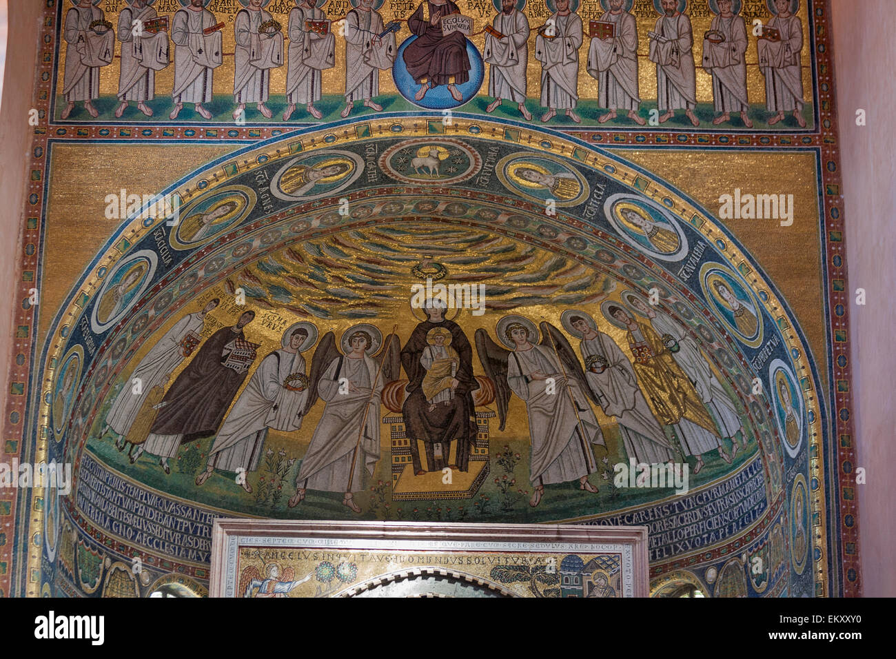 Interior of Euphrasian Basilica in Porec, Istria, Croatia. UNESCO World Heritage Site. Stock Photo