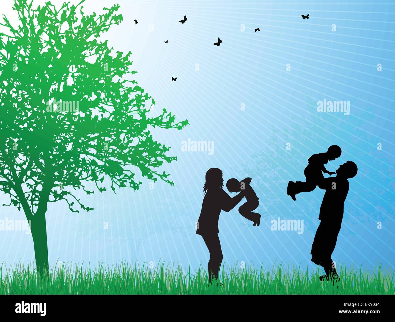 Happy family Stock Vector Images - Alamy
