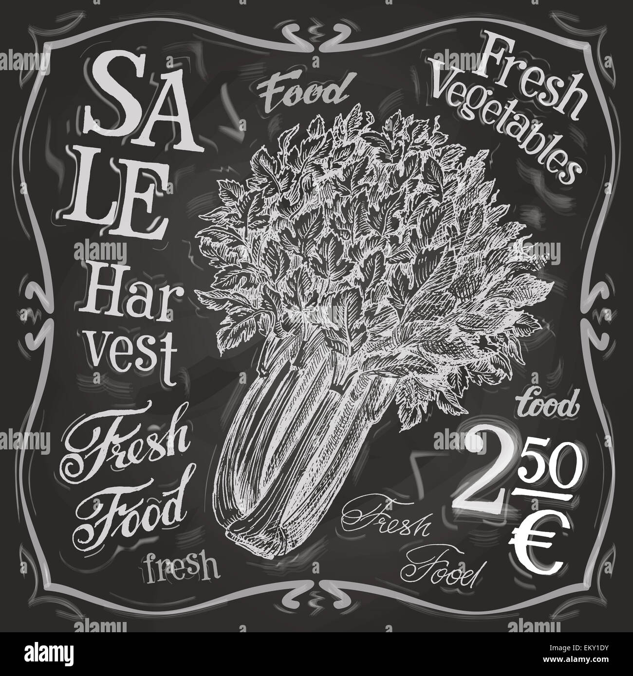 celery stalk vector logo design template. fresh vegetables, food or menu board icon. Stock Photo