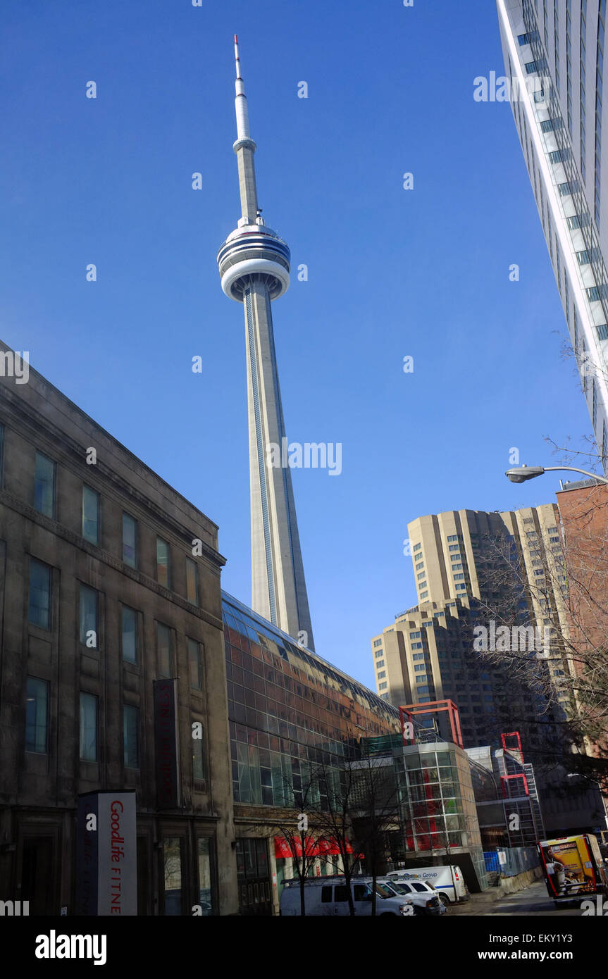 Photo inspiration: Fresh Look at The Iconic Cn Tower Viewed From Downtown Toronto Stock Photo