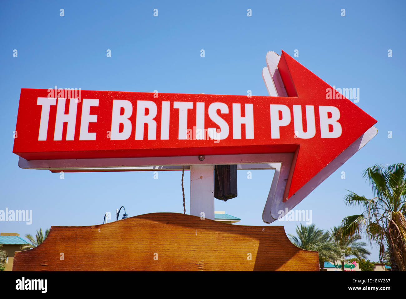 British Pub Sign El-Salam Road Sharm El Sheikh Egypt Stock Photo