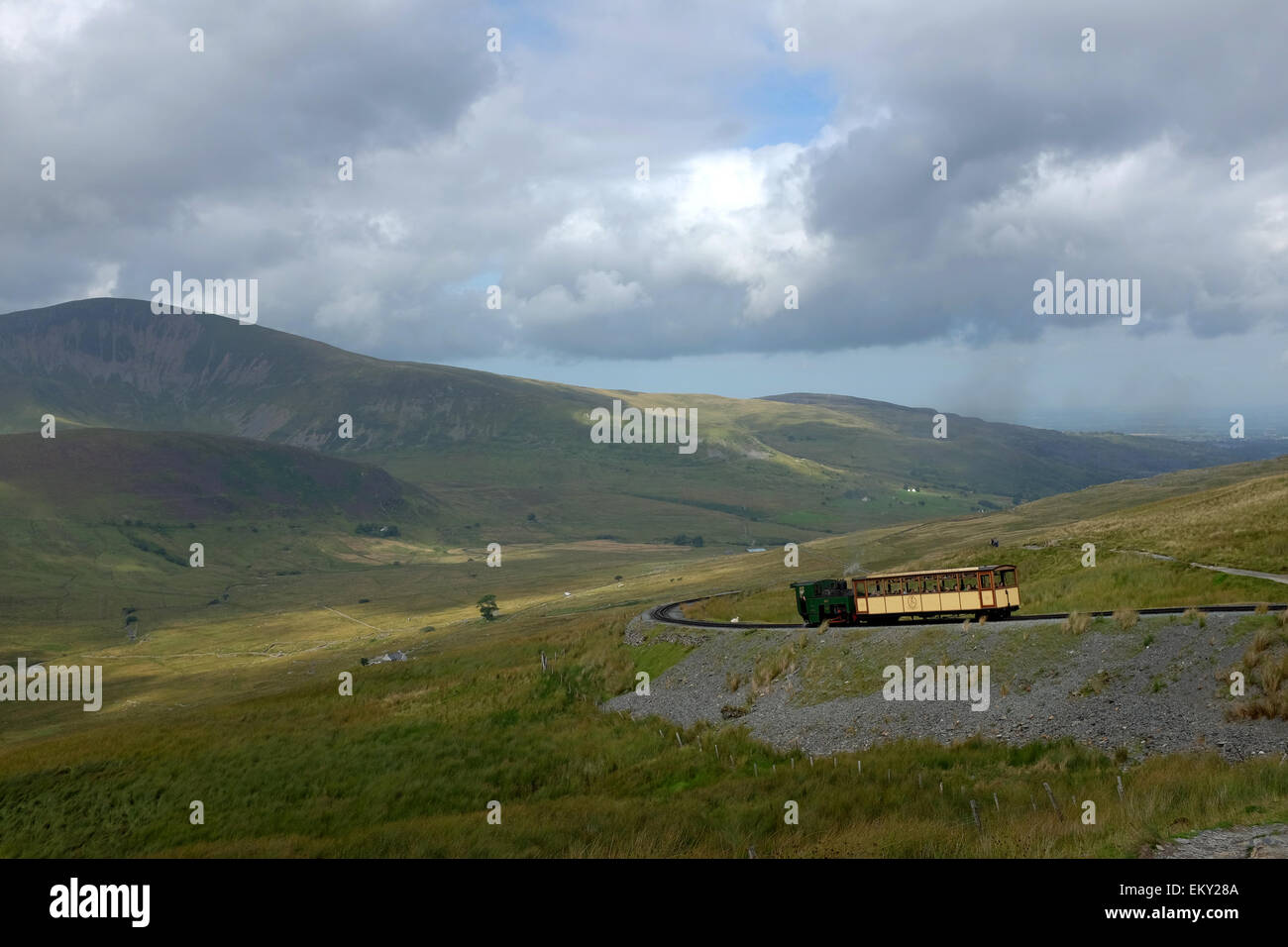 Mount Snowdon Snowdonia Mountain Railway Wales Stock Photo