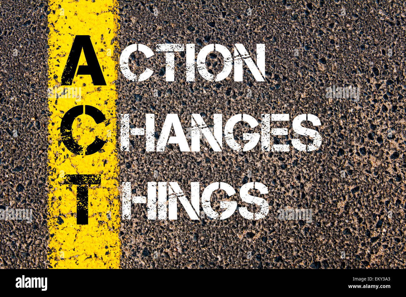 ACT - Action Changes Things words in the open book Stock