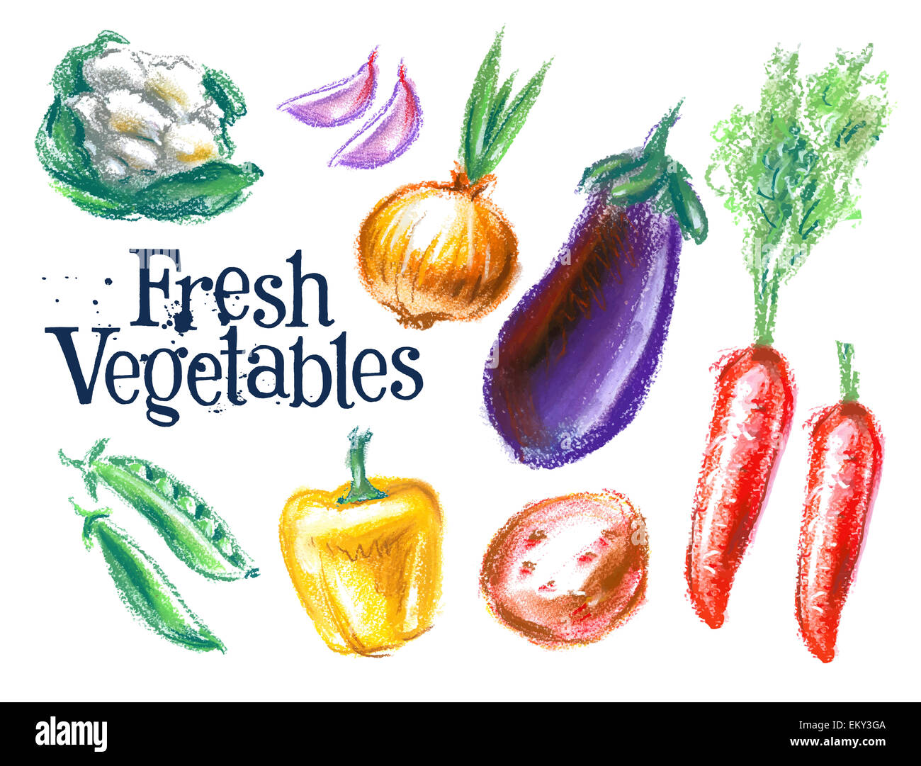 ripe vegetables vector logo design template.  fresh food or harvest icon. Stock Photo