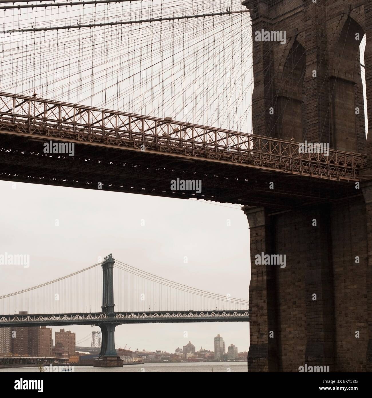 Manhattan And Brooklyn Bridges, New York City, New York, United States ...
