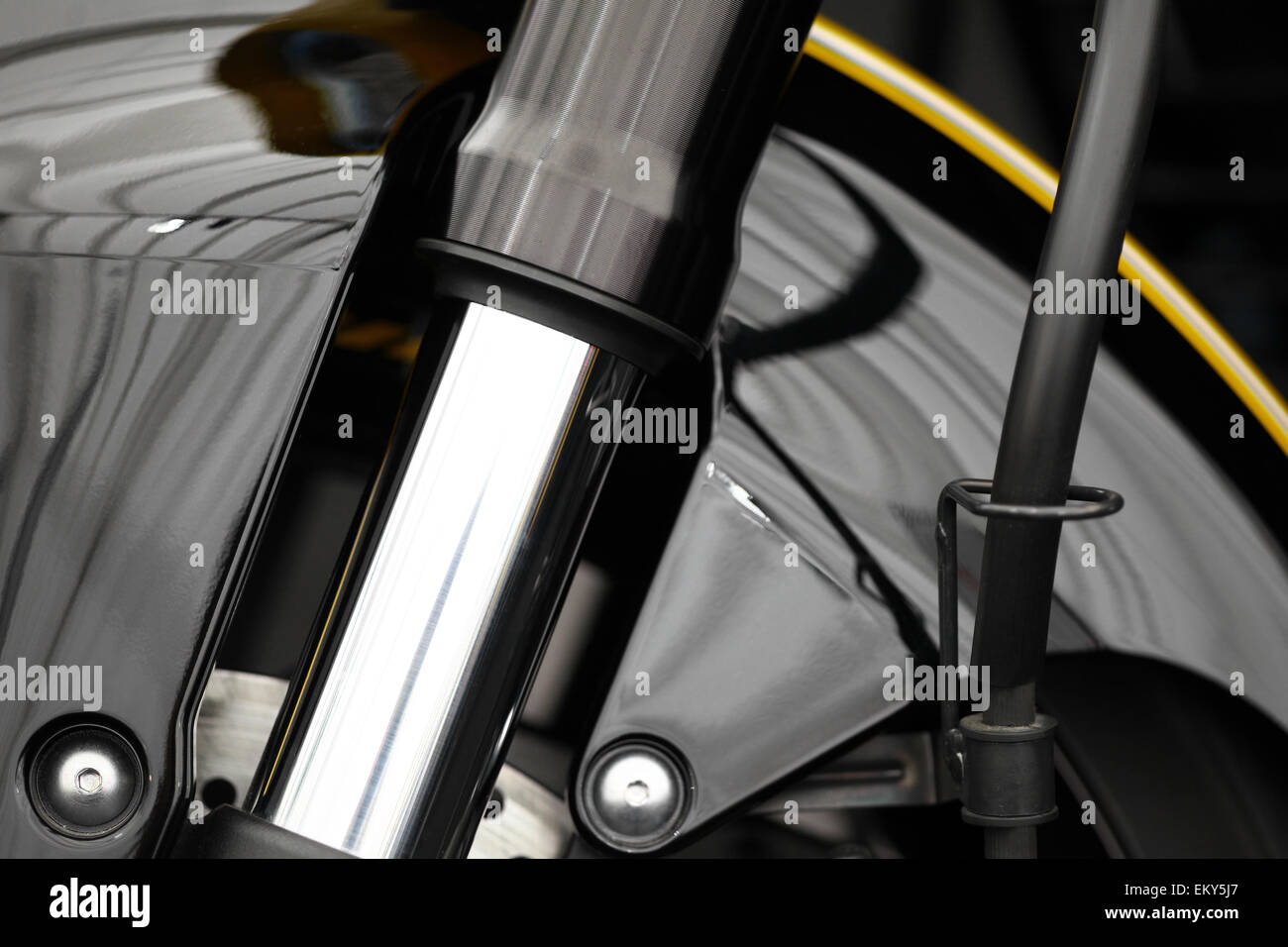 Color detail of the front suspension of a motorcycle Stock Photo Alamy