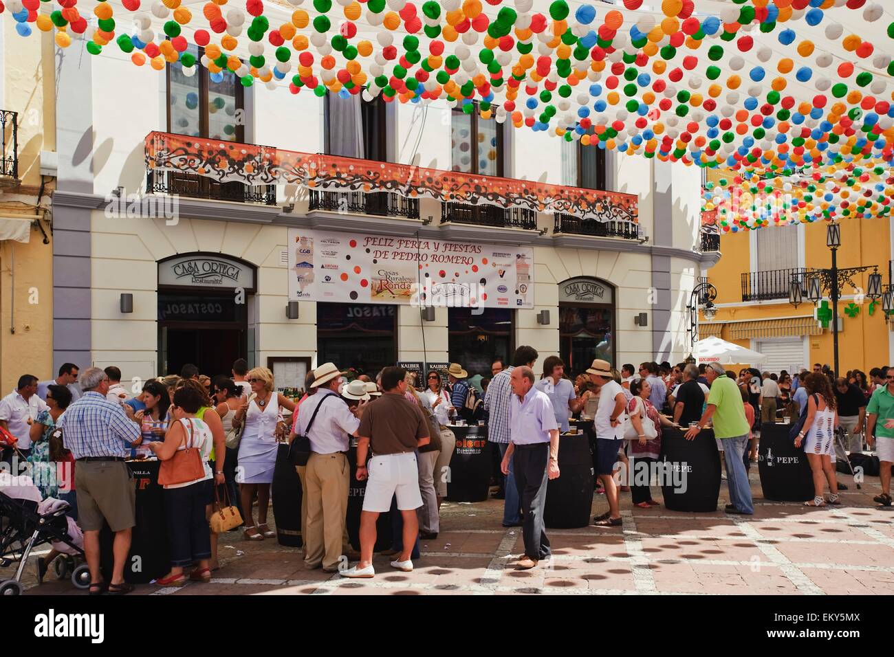 Fair And Festival Of Pedro Romero, Plaza Del Socorro, Ronda, Spain Stock Photo