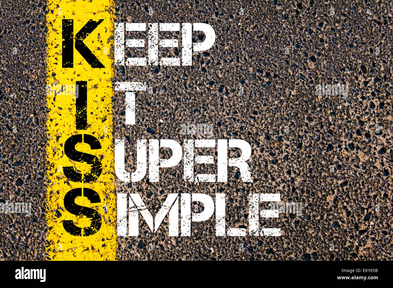 Keep It Super Simple Kiss Concept Conceptual Image With Yellow Stock Photo Alamy