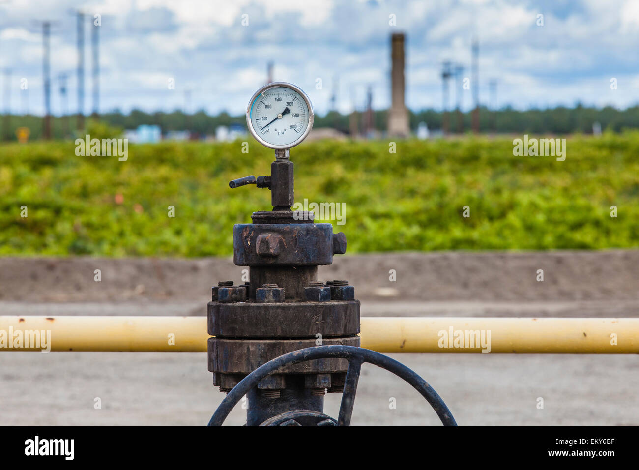 Deep injection well used for disposal of oil drilling and fracking wasterwater. Shafter, Kern