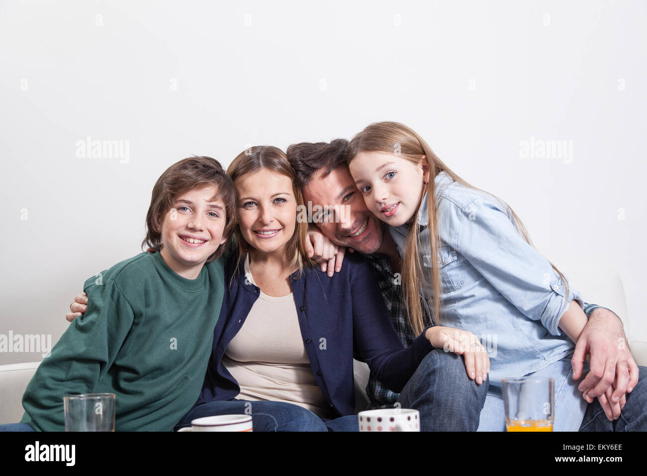 Family having a breakfast Stock Photo - Alamy