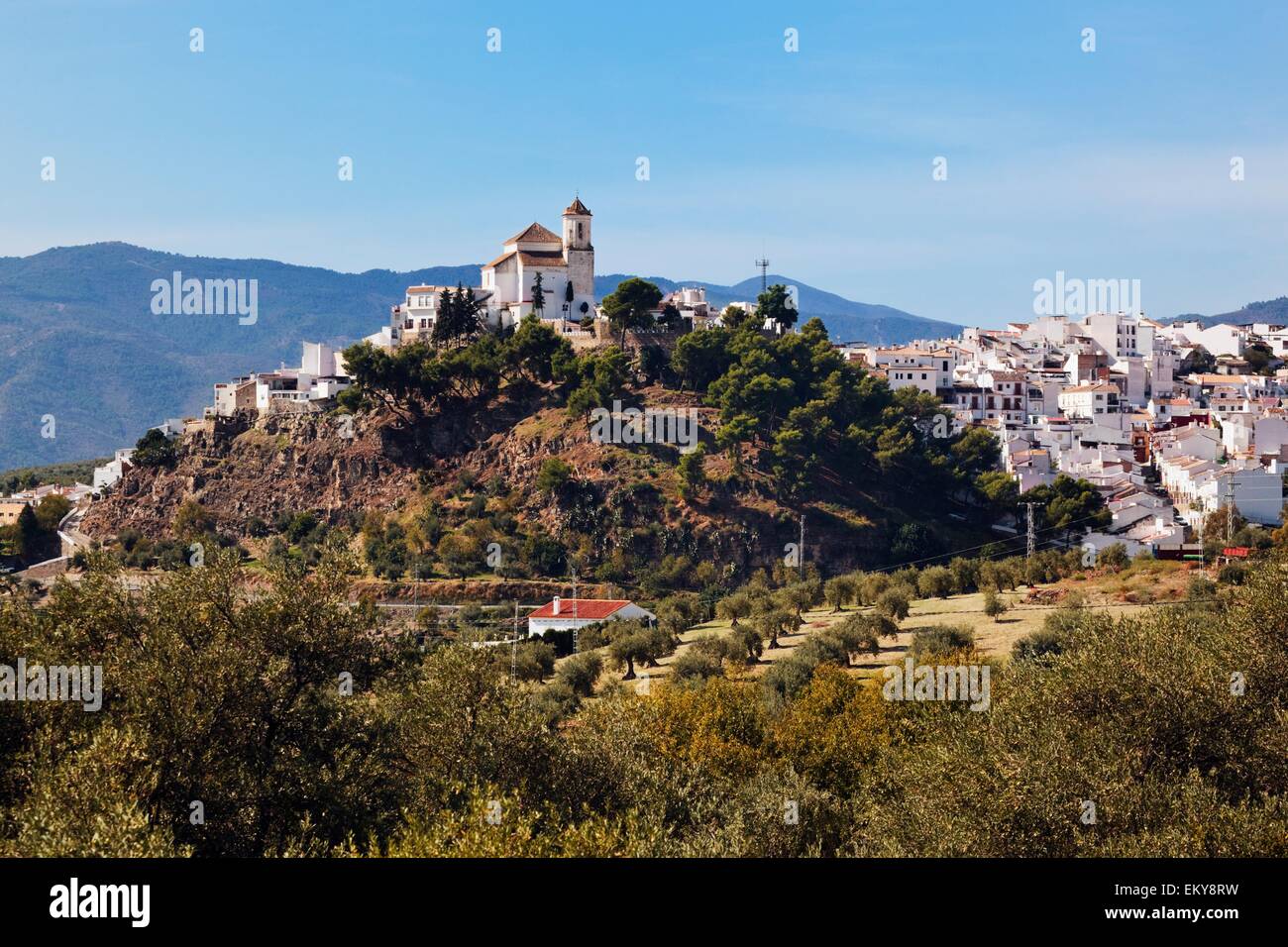 Alozaina, Malaga, Andalusia, Spain; The White Mountain Village Stock Photo