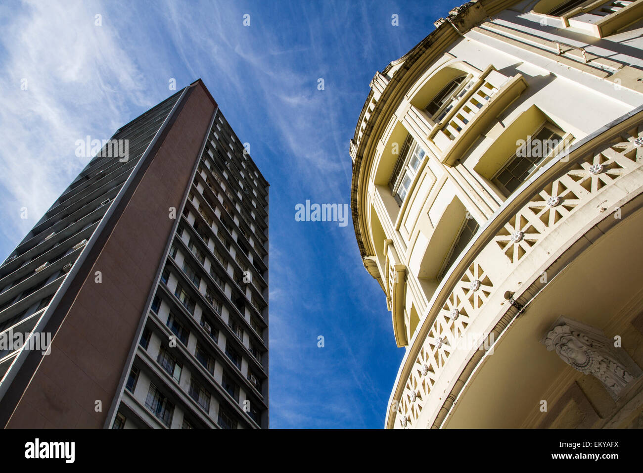 Buildings at 15th of November Street. Curitiba, Parana, Brazil. Stock Photo