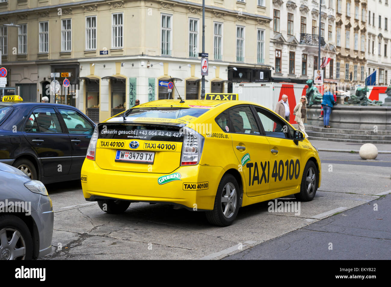 A parked yellow Taxi car in Vienna, Austria Stock Photo - Alamy